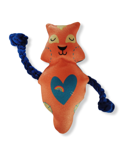 Peluche de halar con sonido, ardilla, naranja, de toysbusters