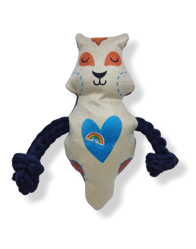 Peluche de halar con sonido, ardilla blanca, de toysbusters