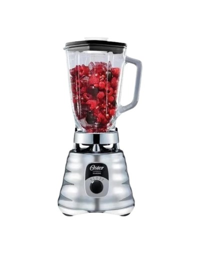 Licuadora Clásica Oster Cromada Con Perilla Ergonómica De 3 Color Plateado 110V