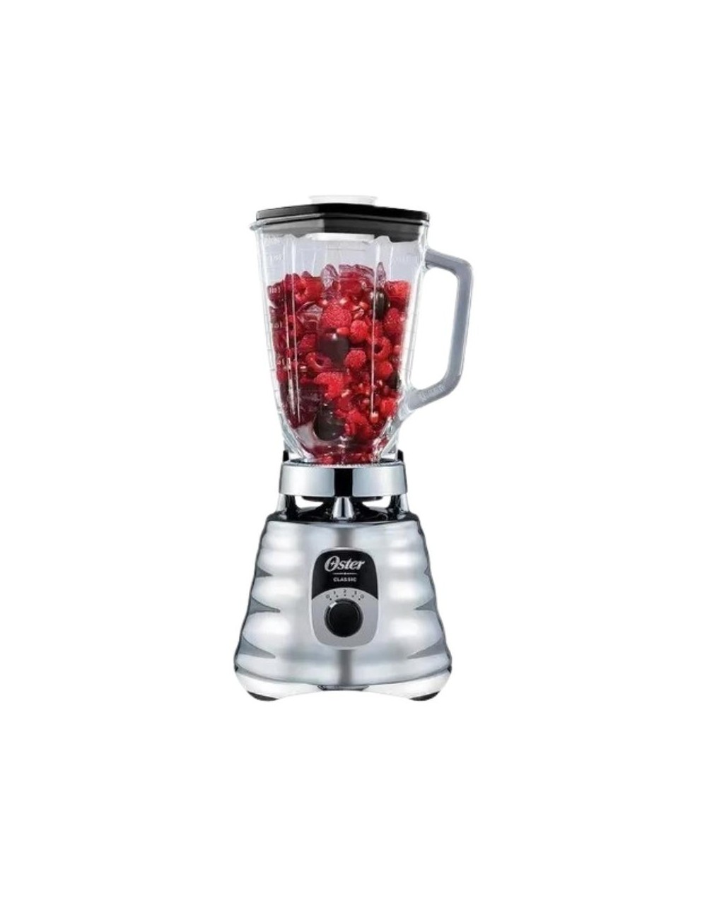 Licuadora Clásica Oster Cromada Con Perilla Ergonómica De 3 Color Plateado 110V