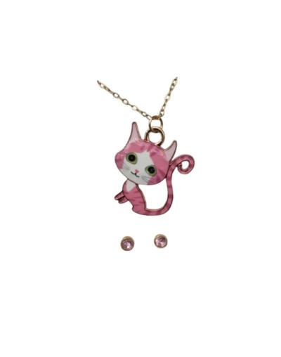 Set aretes y collar Gato