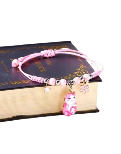 Manilla tejida a mano diseño gatos