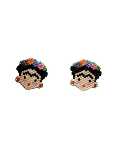 "Aretes Frida en Miyuki: Joyería Artística Hecha a Mano