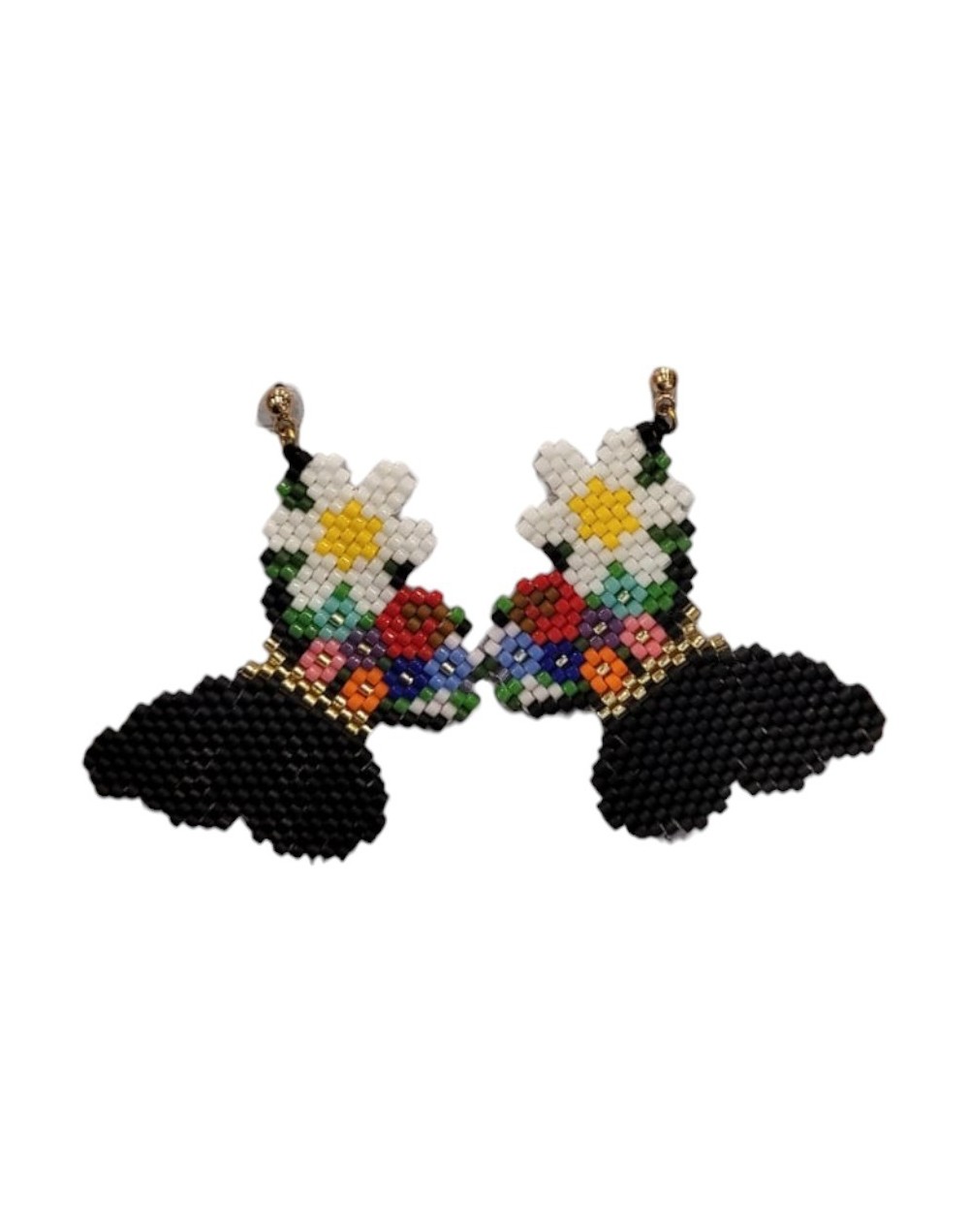 Aretes Mariposa Flores en Miyuki: Joyería Artesanal Exclusiva