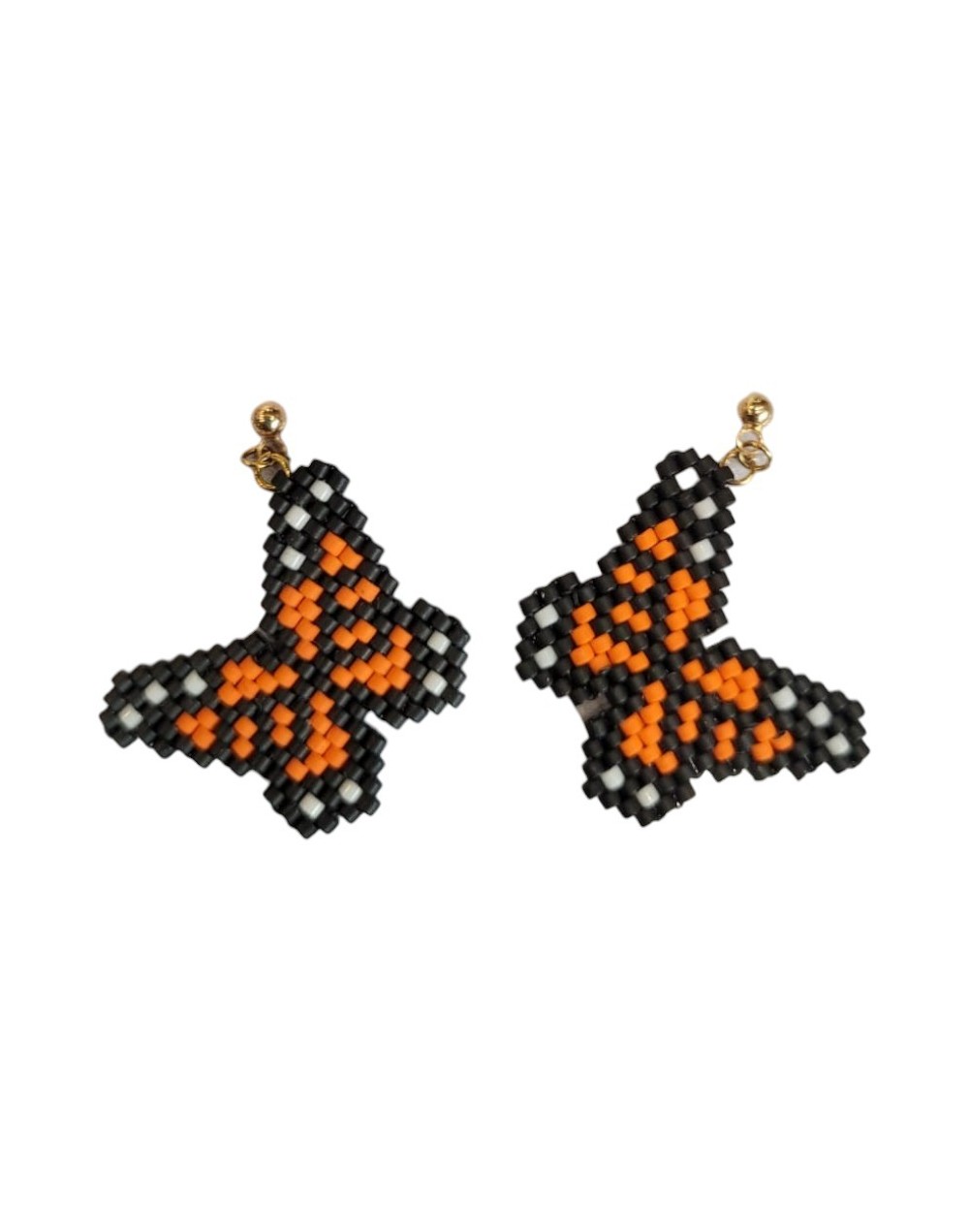 "Aretes Mariposas Monarca en Miyuki: Joyería Ecoturistica Única"