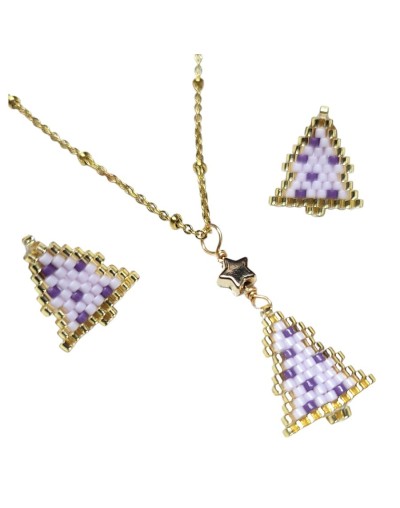 Conjunto Collar y Aretes Árbol de Navidad