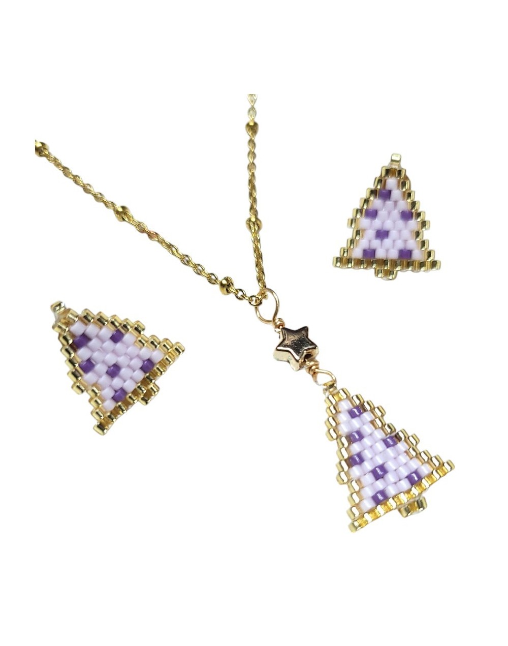 Conjunto Collar y Aretes Árbol de Navidad