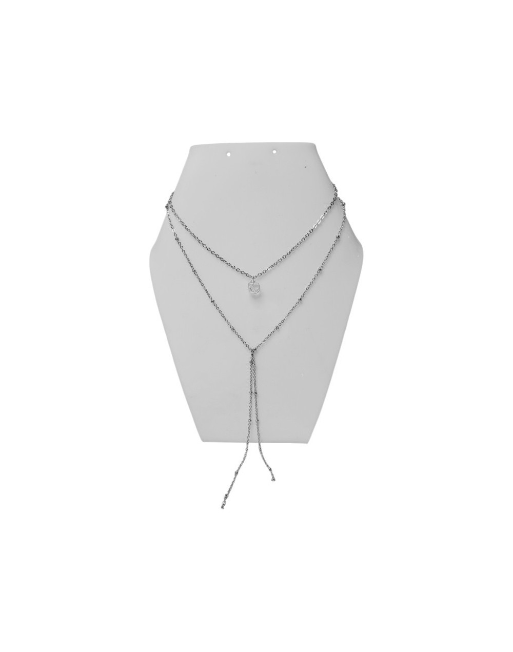 Collar Doble Plateado Elegante: Joyería de Alta Calidad