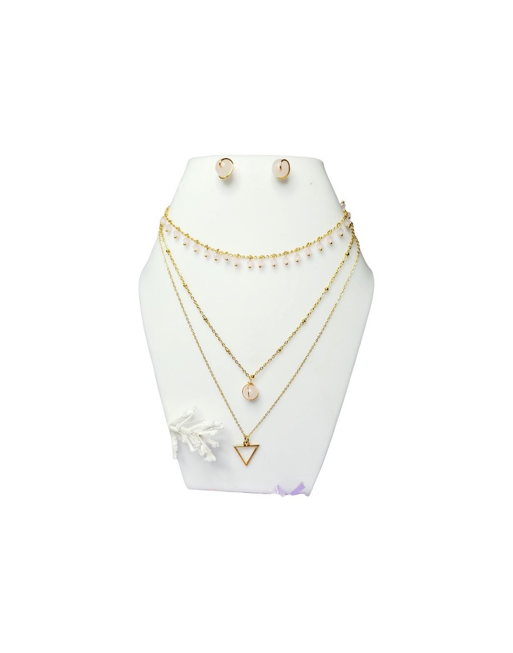 Collar Triple Dorado de Lujo - Bisutería Fina Exclusiva