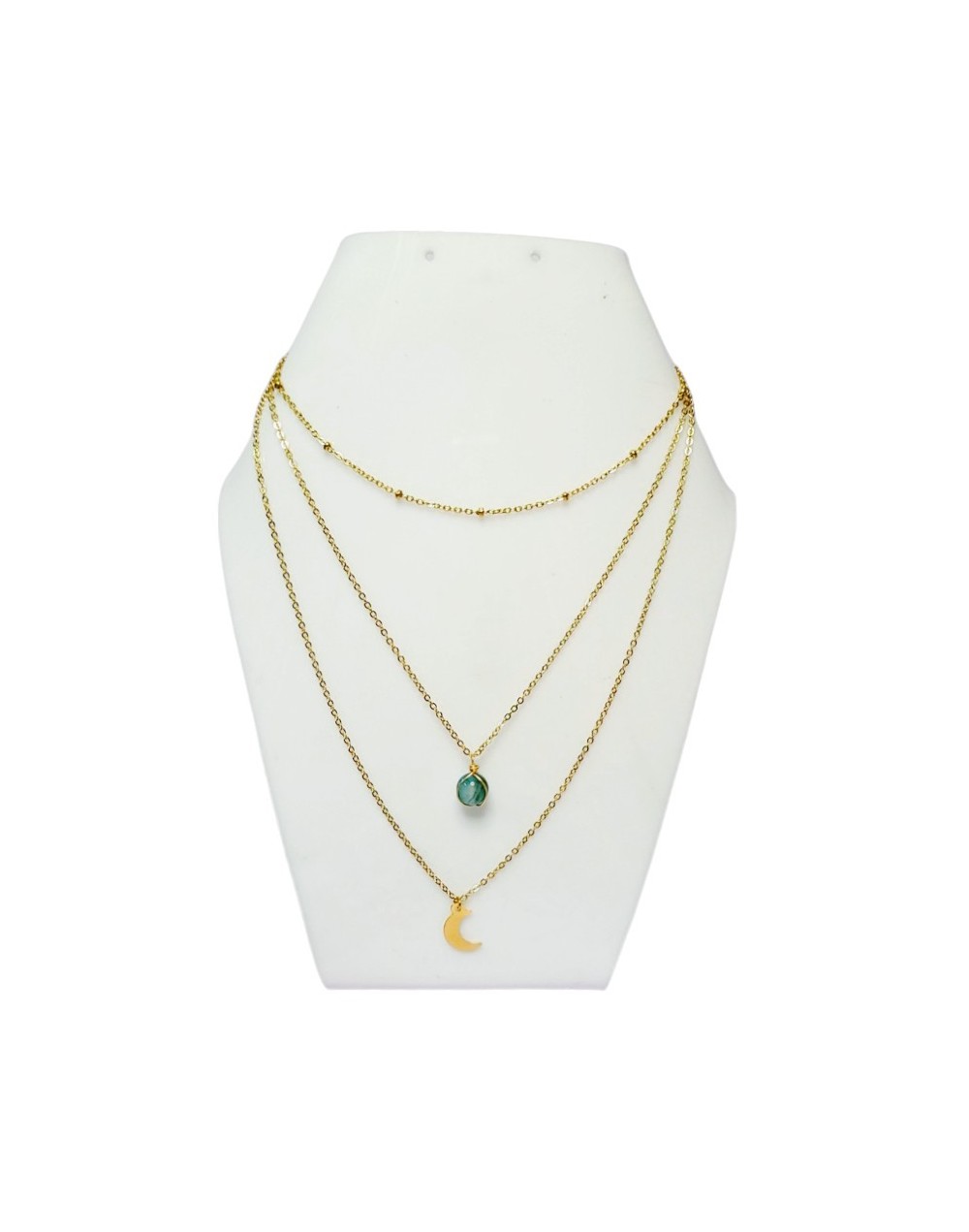 "Collar Triple Dorado