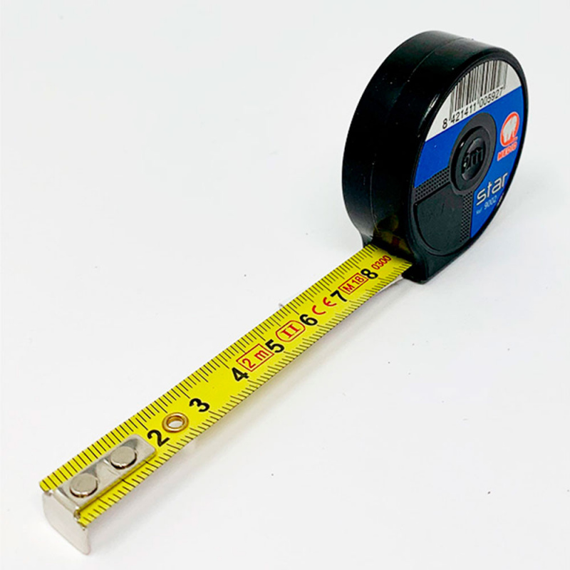 Flexómetro super compacto diam 5 cm 2mx13mm sin freno