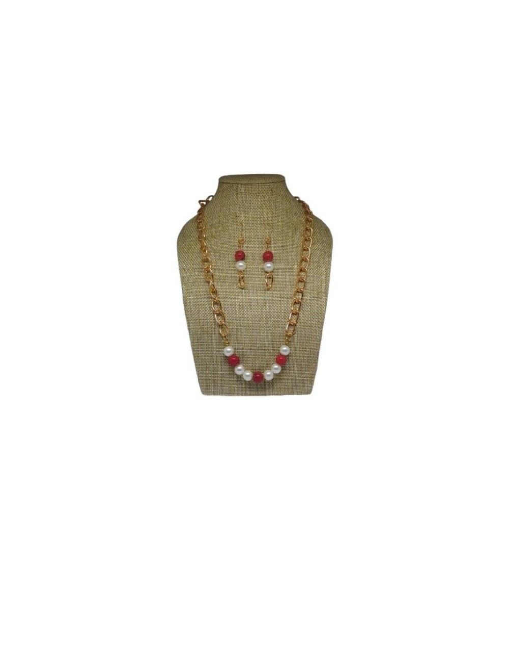 Cadena de cornalina y perlas
