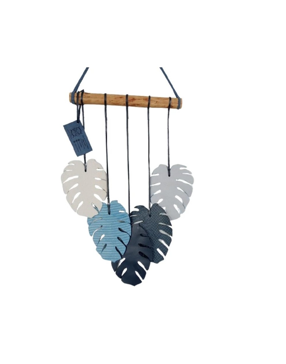 Decoración Colgante de Hojas de Cuero - Celeste: Estilo Natural y Versatilidad