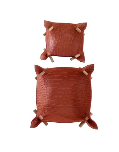 Kit de 2 BandejaS Artesanales doble faz de Cuero: Elegancia y Versatilidad Sostenible