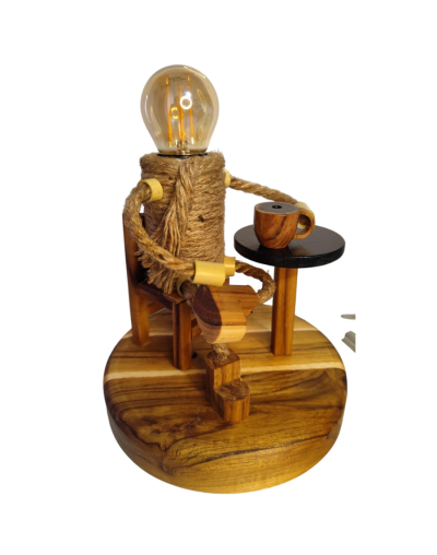 Lampara de mesa café para uno