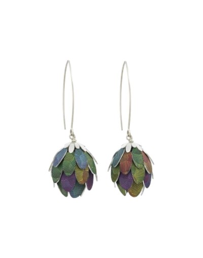 Aretes grandes colibrí en flor - patrones
