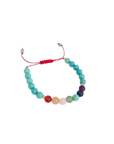 Pulsera  7 Chakras cuarzo Turquesa