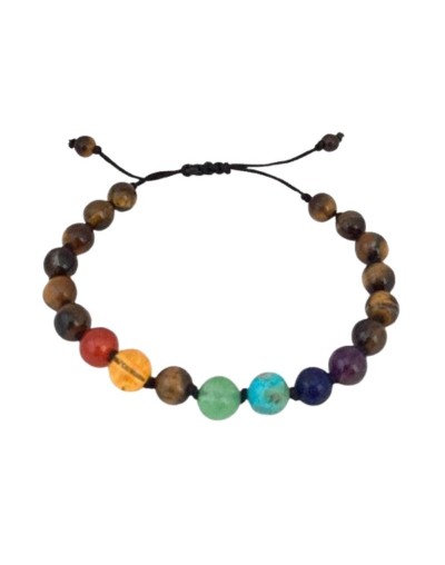 Pulsera  7 Chakras cuarzo Ojo de tigre