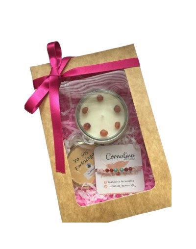 Kit de vela aromatizada cuarzo cornalina
