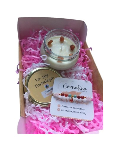 Kit de vela aromatizada cuarzo cornalina