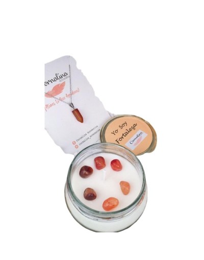 Kit de vela aromatizada cuarzo cornalina