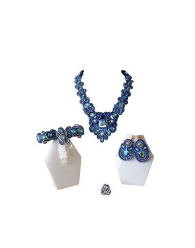Conjunto collar,aretes y tocado de cabello