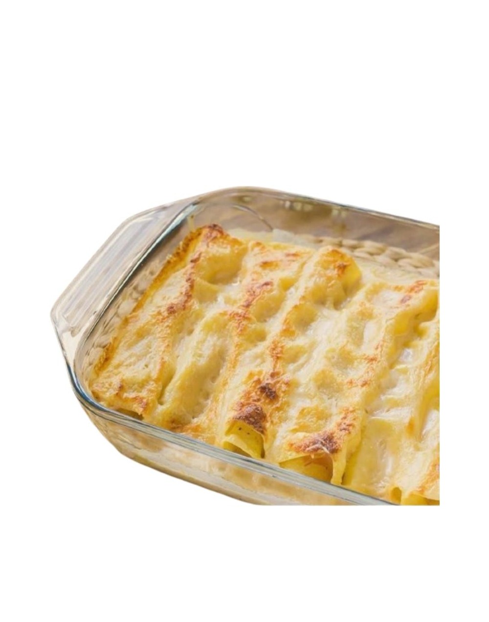 Cannelonis de pollo con champiñones porcion