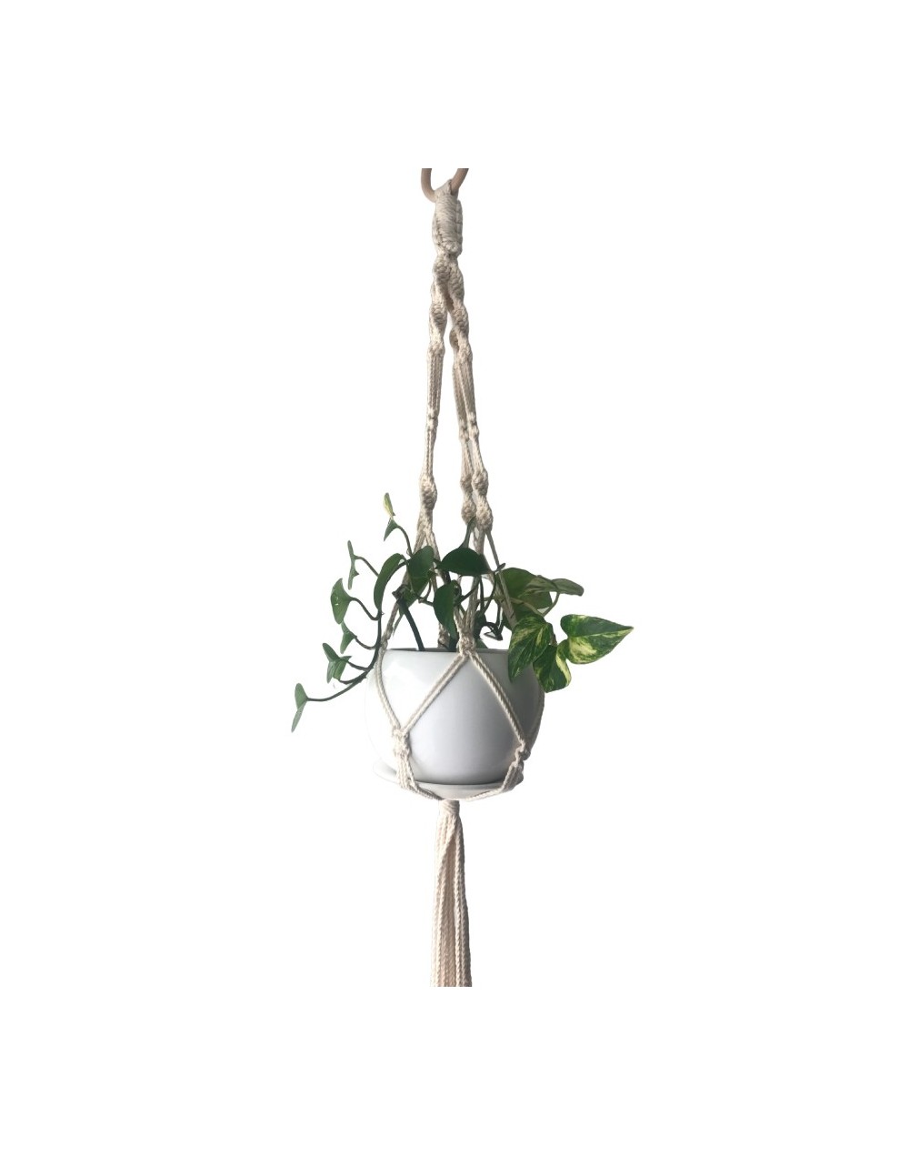Porta macetas en macrame