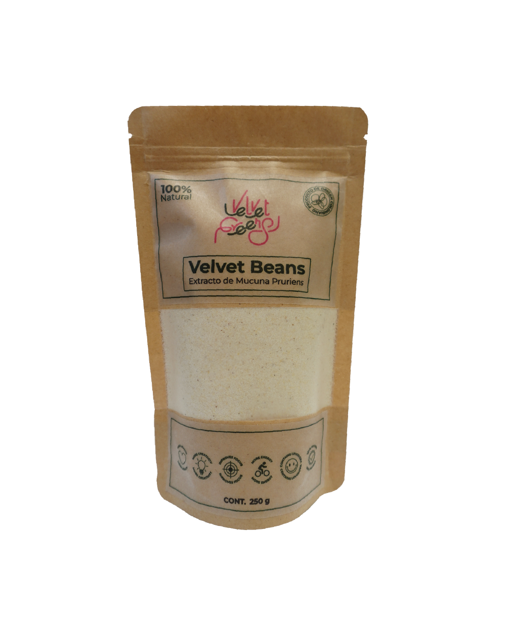Extracto de Mucuna Pruriens (Frijol Terciopelo) 250 g  100 % Natural Orgánico