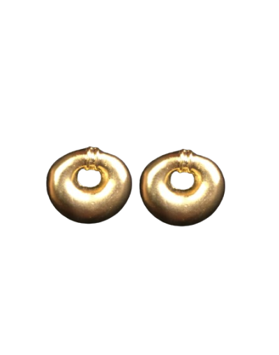 aretes topo  precolombinos en baño de oro de 24k