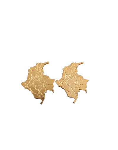 aretes topo precolombinos baño de oro de 24k