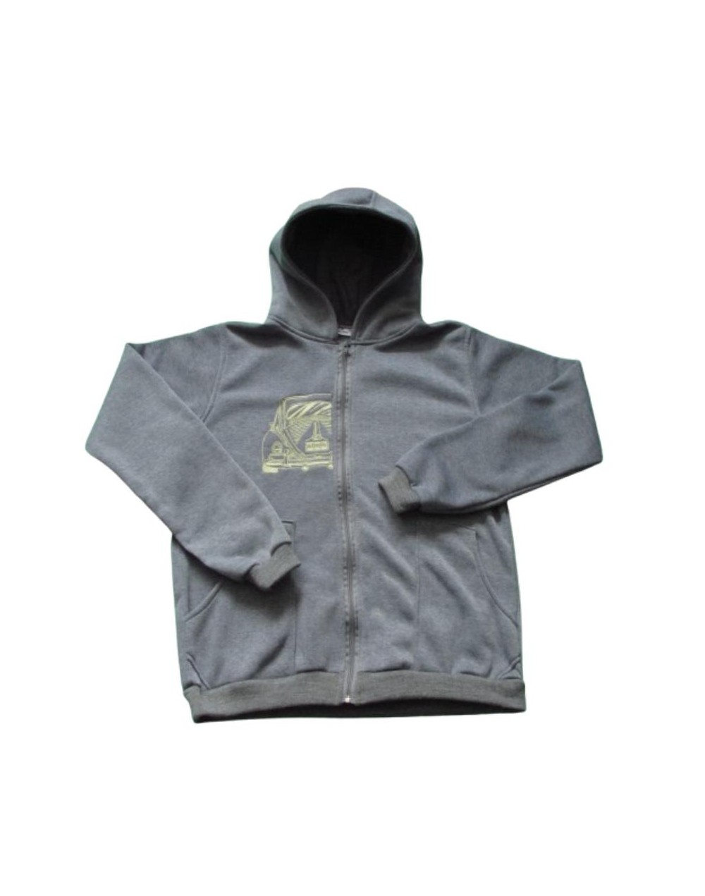 CHAQUETA EN ALGODON PERCHADO CON BORDADO 