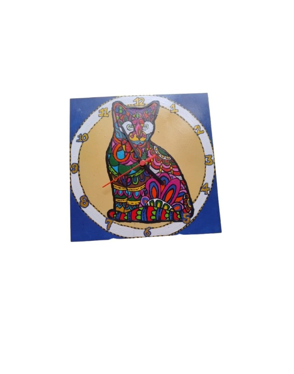 RELOJ GATO MADERA