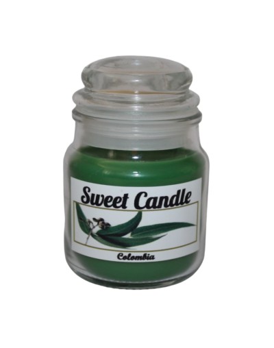 "Compre Velas de Eucalipto con Tapa de Vidrio Verde