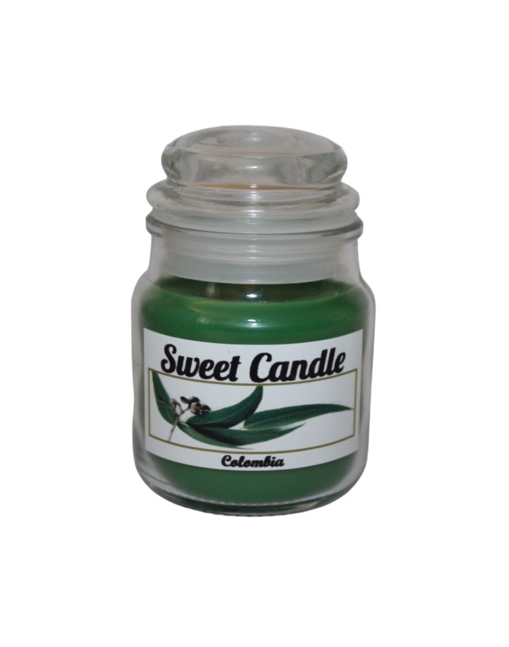"Compre Velas de Eucalipto con Tapa de Vidrio Verde