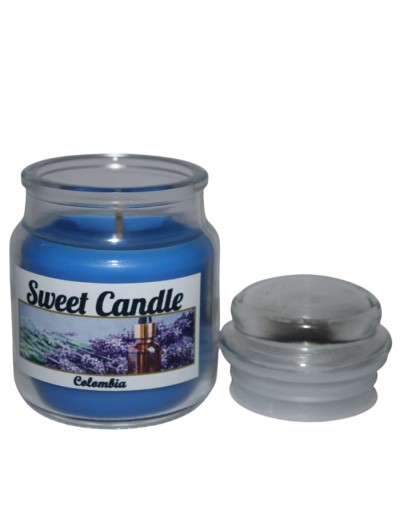 "Compra Velas de Lavanda en Tapa de Vidrio Azul - Calidad Superior y Aroma Duradero | TuTiendaDeVelas"