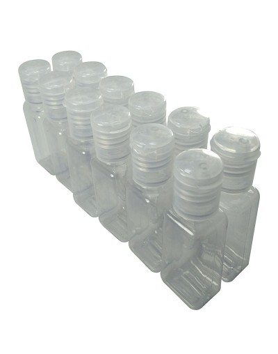 12 envases para gel antibacterial en plástico 30 ml 