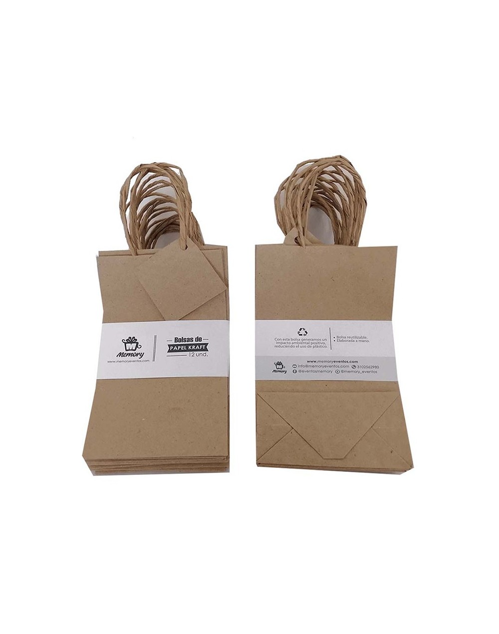 12 Bolsas kraft multiusos