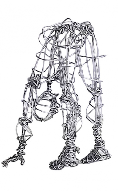 Uttanasana, escultura en alambre