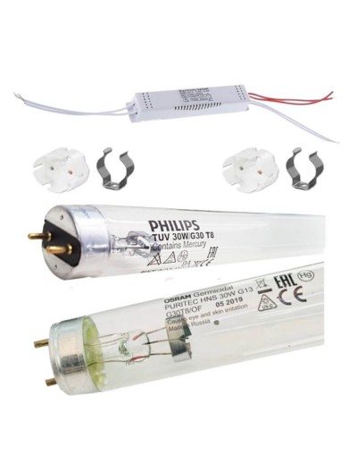Tubo Germicida 30w Ultravioleta Con Balasto-sockets Antivibracion Sin Base