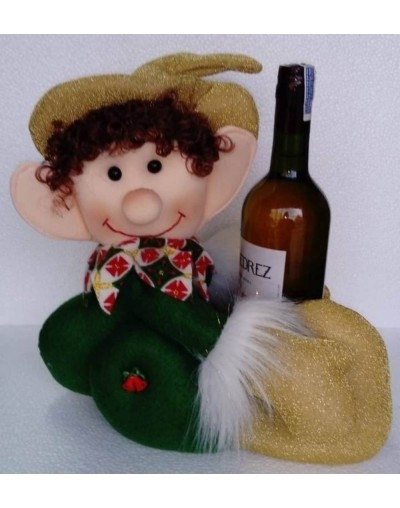 Porta Botellero Duende Navideño