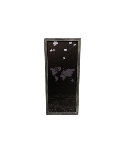 Cuadro magnético decorativo Karmene 30x68 Mapamundi Marco Gris