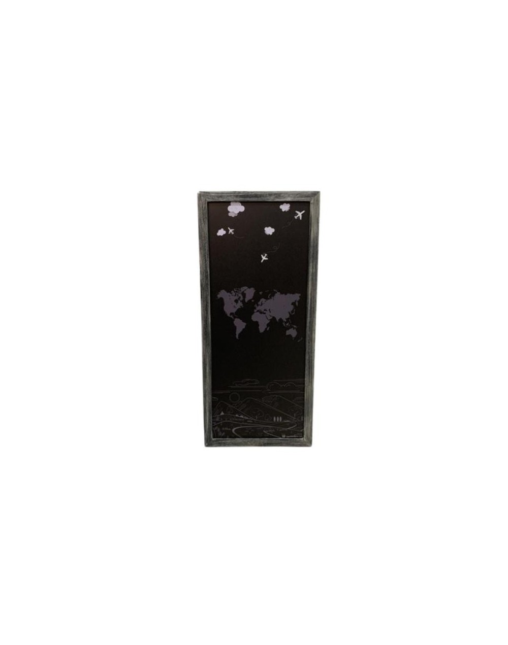 Cuadro magnético decorativo Karmene 30x68 Mapamundi Marco Gris