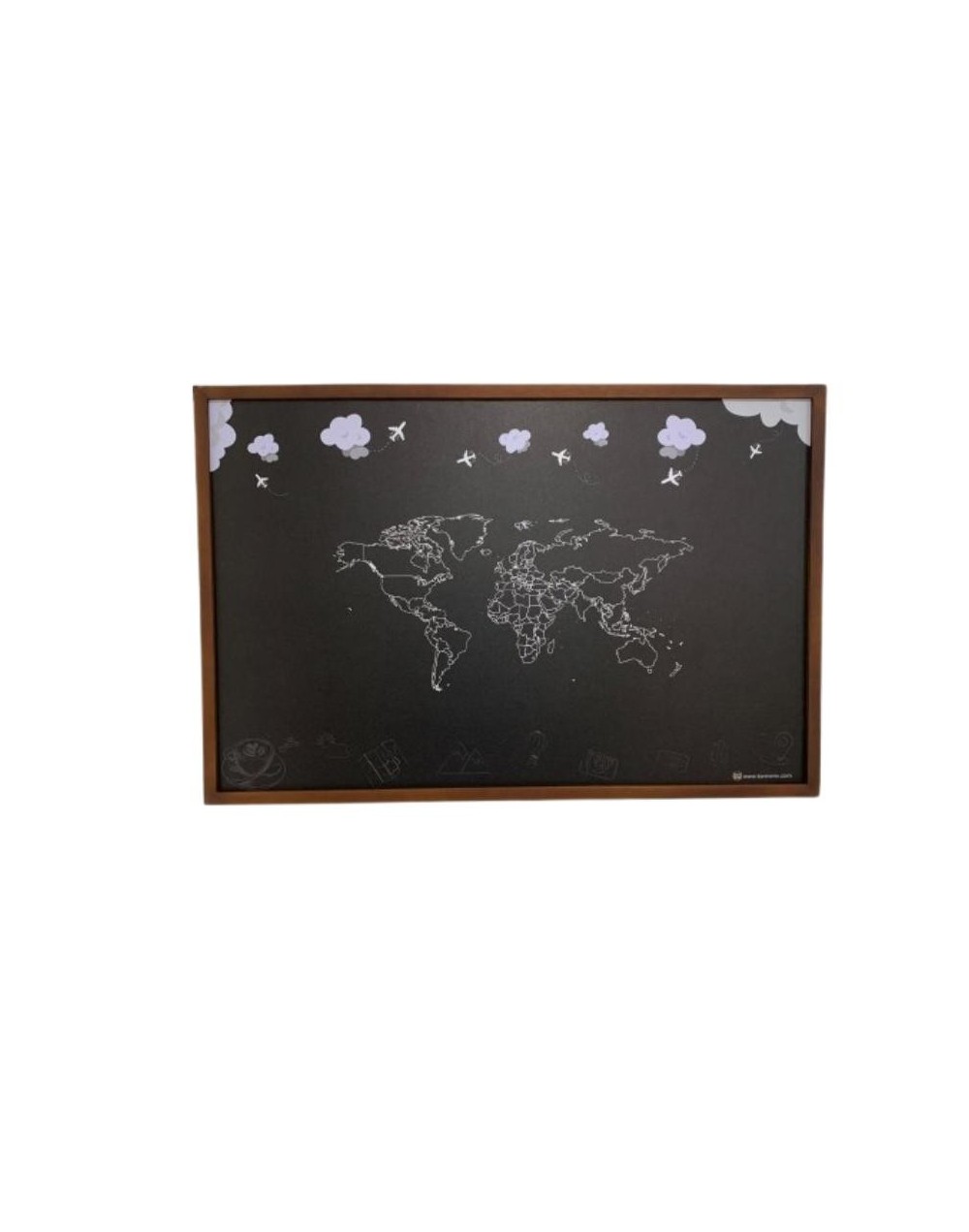 Cuadro magnético decorativo Karmene 90x60 Mapamundi Nubes