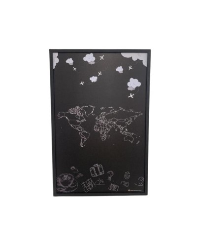 Cuadro magnético decorativo Karmene 60x90 Mapamundi Nubes e imágenes