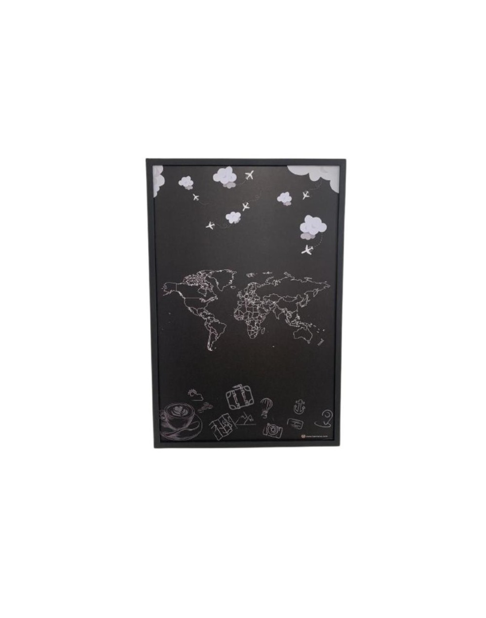 Cuadro magnético decorativo Karmene 60x90 Mapamundi Nubes e imágenes