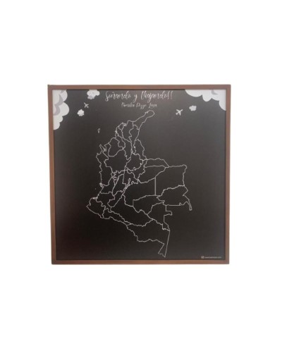 Cuadro magnético decorativo Karmene 80x80 Mapa Colombia