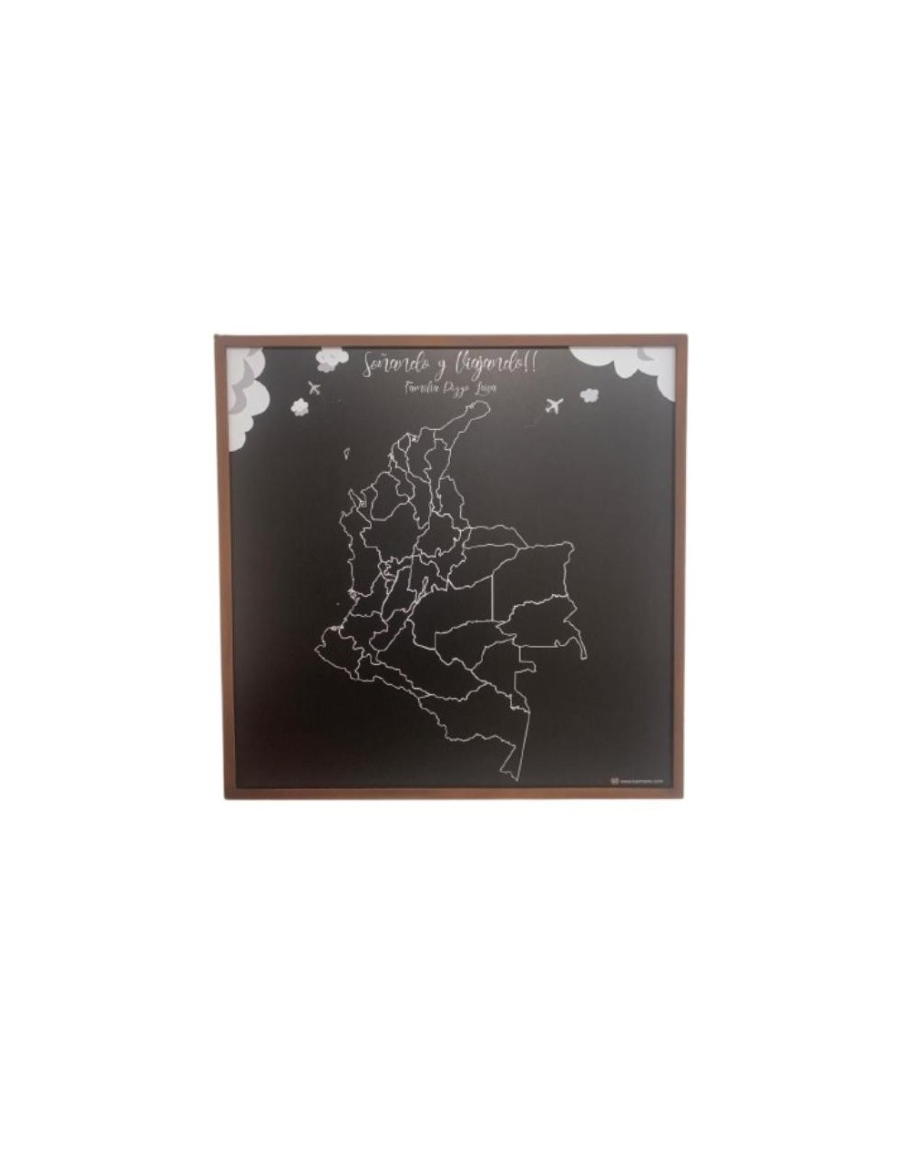 Cuadro magnético decorativo Karmene 80x80 Mapa Colombia