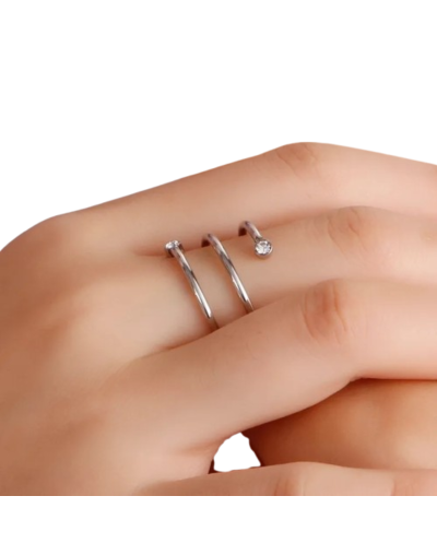 Anillos espiral plateado