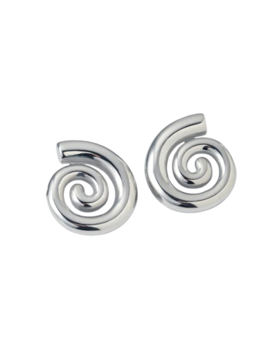 Arete espiral plateado